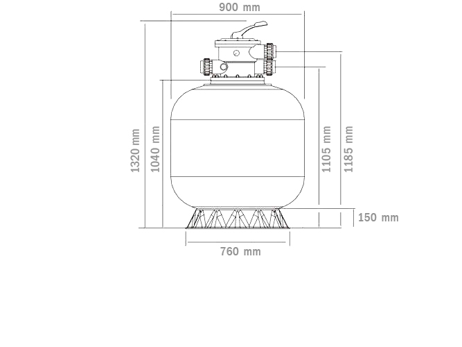 Dimensi filter pasIr FG900