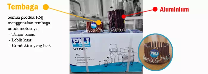 Pompa PNJ menggunakan bahan tembaga